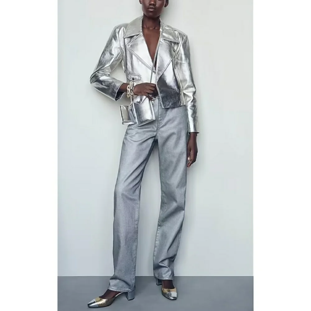J.Crew Collection slouchy-straight jean in silver